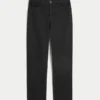 Hoch geschnittene schwarze Straight-Jeans Hoch geschnittene schwarze Straight-Jeans