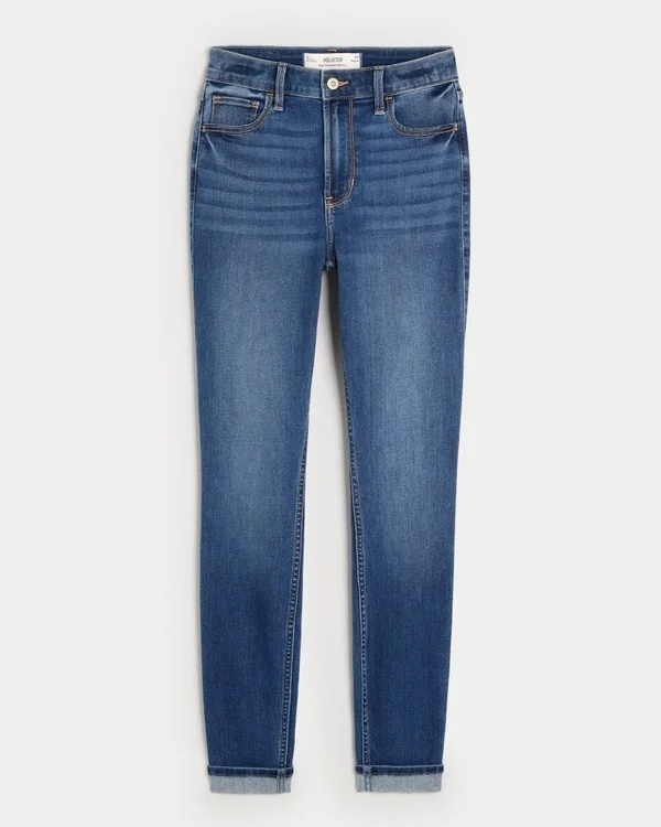 Hoch geschnittene Super-Skinny-Jeans in dunkler Waschung Hoch geschnittene Super-Skinny-Jeans in dunkler Waschung