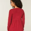 Holiday Vault Release Easy Satin Tie-Front Knit Babydoll Top Holiday Vault Release Easy Satin Tie-Front Knit Babydoll Top
