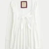 Holiday Vault Release Easy Satin Tie-Front Knit Babydoll Top Holiday Vault Release Easy Satin Tie-Front Knit Babydoll Top