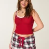 Holiday Vault Release Satin-Krawatte Flanell-Mini-Shorts Holiday Vault Release Satin-Krawatte Flanell-Mini-Shorts
