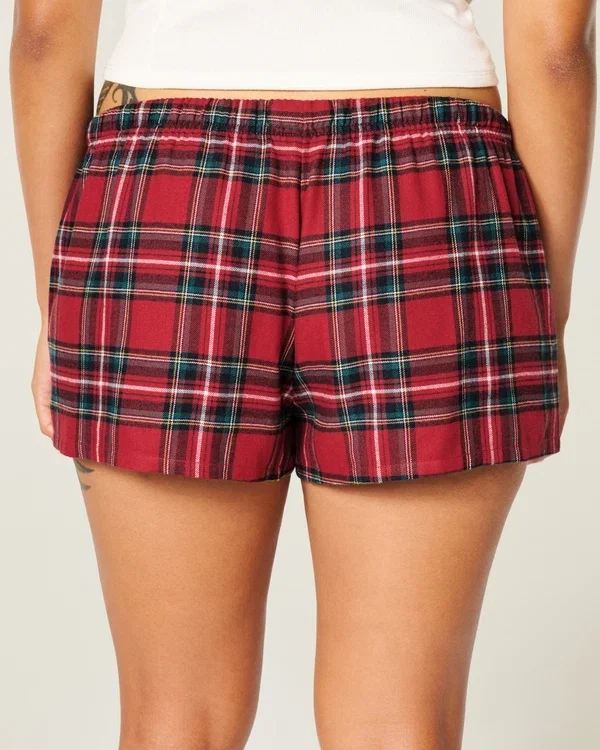 Holiday Vault Release Satin-Krawatte Flanell-Mini-Shorts Holiday Vault Release Satin-Krawatte Flanell-Mini-Shorts