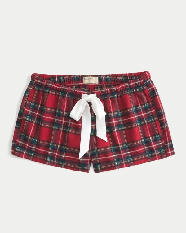 Holiday Vault Release Satin-Krawatte Flanell-Mini-Shorts Holiday Vault Release Satin-Krawatte Flanell-Mini-Shorts