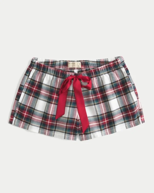 Holiday Vault Release Satin-Krawatte Flanell-Mini-Shorts Holiday Vault Release Satin-Krawatte Flanell-Mini-Shorts