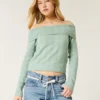 Hollister Bequemer Cloud Stitchy Off-Shoulder-Pullover