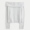 Hollister Bequemer Cloud Stitchy Off-Shoulder-Pullover