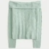 Hollister Bequemer Cloud Stitchy Off-Shoulder-Pullover