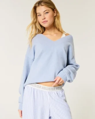 Hollister Comfy Cloud Oversized-Pullover mit V-Ausschnitt