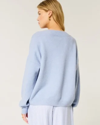 Hollister Comfy Cloud Oversized-Pullover mit V-Ausschnitt