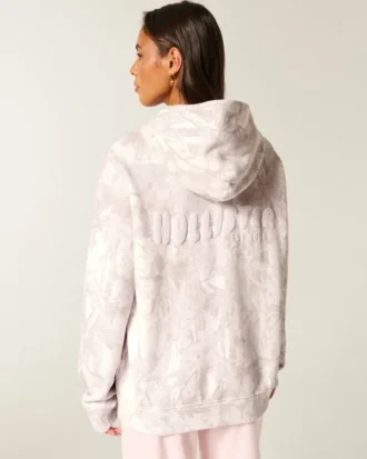 Hollister Feel Good Oversized Logo Graphic Camo Hoodie