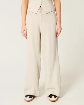 Hollister Livvy Hose mit niedriger Leibhöhe und weitem Bein