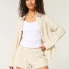 Hollister Livvy Low-Rise Shorts aus Leinenmischung 3″