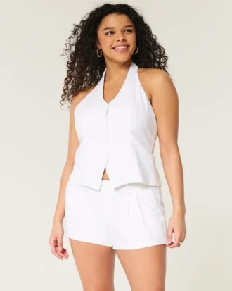 Hollister Livvy Low-Rise Shorts aus Leinenmischung 3″