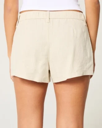 Hollister Livvy Low-Rise Shorts aus Leinenmischung 3″