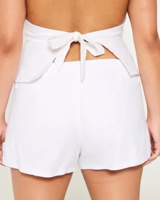 Hollister Livvy Low-Rise Shorts aus Leinenmischung 3″
