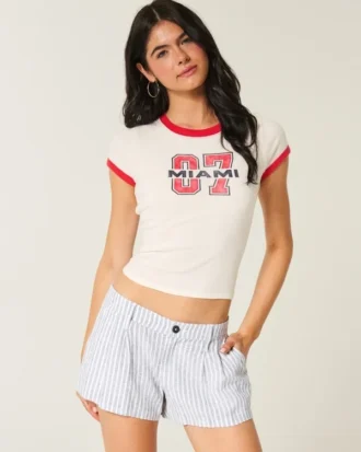 Hollister Livvy Shorts aus Leinenmischung mit niedriger Leibhöhe
