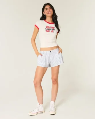 Hollister Livvy Shorts aus Leinenmischung mit niedriger Leibhöhe