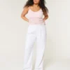 Hollister Livvy Ultra High-Rise Hose aus Leinenmischung mit weitem Bein