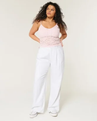 Hollister Livvy Ultra High-Rise Hose aus Leinenmischung mit weitem Bein