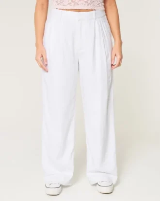Hollister Livvy Ultra High-Rise Hose aus Leinenmischung mit weitem Bein