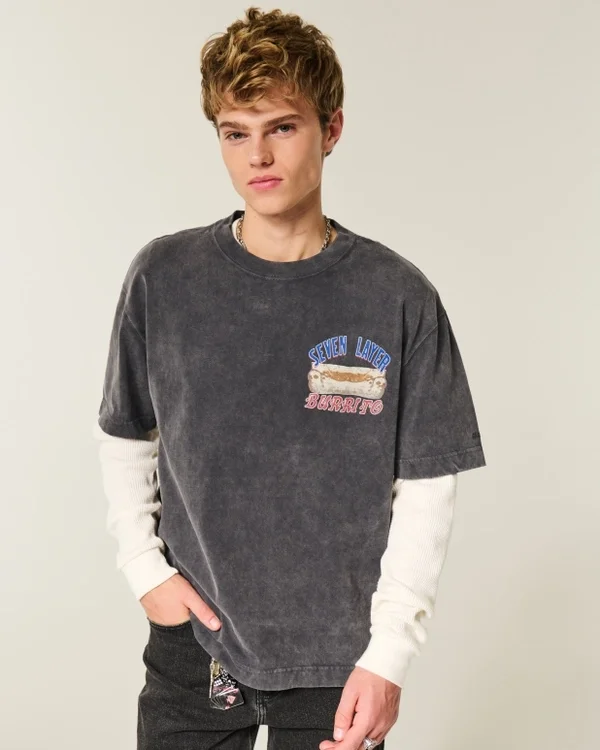 Hollister x Taco Bell Boxy Heavyweight Graphic Tee Hollister x Taco Bell Boxy Heavyweight Graphic Tee