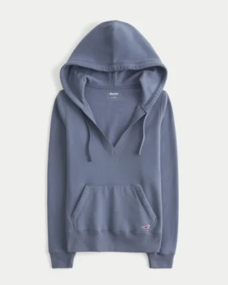 Hoodie mit V-Ausschnitt