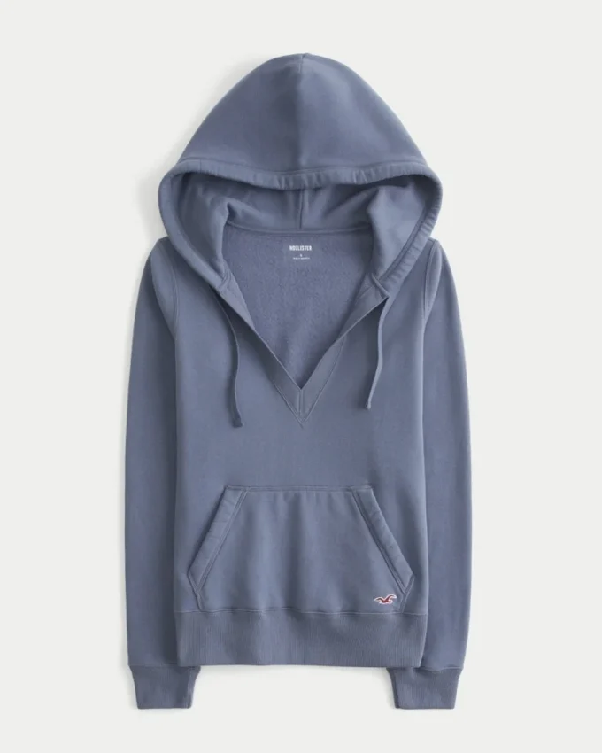Hoodie mit V-Ausschnitt