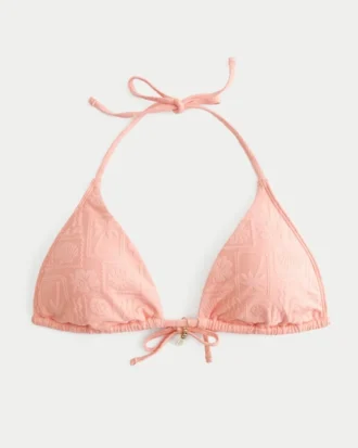 Jacquard-Bikini-Oberteil mit mehreren Tragevarianten