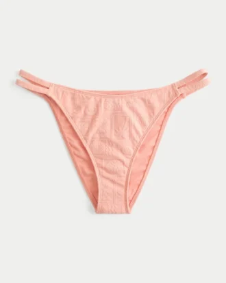 Jacquard-Bikinihose mit doppelten Trägern