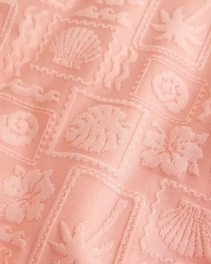 Jacquard-Bikinihose mit doppelten Trägern