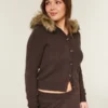 Kapuzencardigan mit Kunstfellbesatz Kapuzencardigan mit Kunstfellbesatz