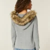 Kapuzencardigan mit Kunstfellbesatz Kapuzencardigan mit Kunstfellbesatz