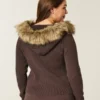 Kapuzencardigan mit Kunstfellbesatz Kapuzencardigan mit Kunstfellbesatz