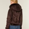 Kapuzenjacke aus Kunstfell mit Kunstfellfutter