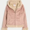 Kapuzenjacke aus Kunstfell mit Kunstfellfutter