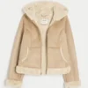 Kapuzenjacke aus Kunstfell mit Kunstfellfutter