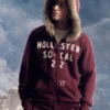 Kapuzenjacke mit Kunstfellbesatz, Reißverschluss und Logo-Grafik Kapuzenjacke mit Kunstfellbesatz, Reißverschluss und Logo-Grafik