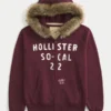 Kapuzenjacke mit Kunstfellbesatz, Reißverschluss und Logo-Grafik Kapuzenjacke mit Kunstfellbesatz, Reißverschluss und Logo-Grafik
