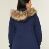 Kapuzenjacke mit Kunstfellbesatz und Reißverschluss