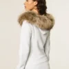 Kapuzenjacke mit Kunstfellbesatz und Reißverschluss