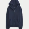 Kapuzenjacke mit Kunstfellbesatz und Reißverschluss