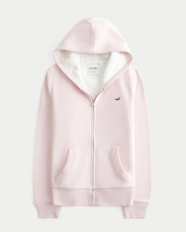 Kapuzenjacke mit Kunstfellfutter und Reißverschluss Kapuzenjacke mit Kunstfellfutter und Reißverschluss