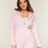 Kapuzenjacke mit Reißverschluss und Rosengrafik Kapuzenjacke mit Reißverschluss und Rosengrafik