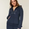 Kapuzenjacke mit Stern-Grafik und Reißverschluss Kapuzenjacke mit Stern-Grafik und Reißverschluss