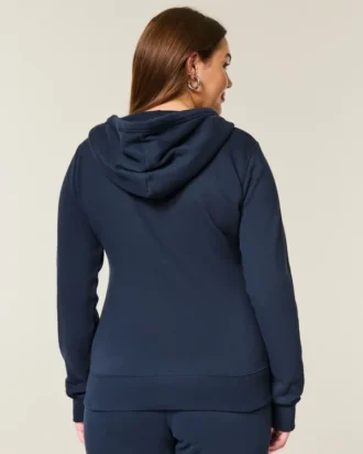 Kapuzenjacke mit Stern-Grafik und Reißverschluss