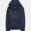 Kapuzenjacke mit Stern-Grafik und Reißverschluss Kapuzenjacke mit Stern-Grafik und Reißverschluss