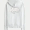 Kapuzenjacke mit Waffelfutter und Reißverschluss Logo-Grafik-Kapuzenjacke Kapuzenjacke mit Waffelfutter und Reißverschluss Logo-Grafik-Kapuzenjacke