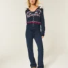 Kapuzenpullover mit Kunstfellbesatz und Fair-Isle-Muster Kapuzenpullover mit Kunstfellbesatz und Fair-Isle-Muster