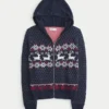 Kapuzenpullover mit Kunstfellbesatz und Fair-Isle-Muster Kapuzenpullover mit Kunstfellbesatz und Fair-Isle-Muster