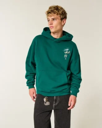 Kastenförmiger Hoodie mit Grafik der Michigan State University Spartans Kastenförmiger Hoodie mit Grafik der Michigan State University Spartans